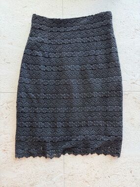 Black Lace Pencil Skirt - Sleek Feminine Fit